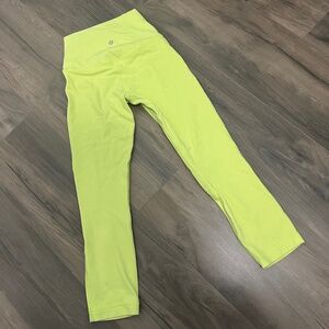 lululemon Align High-Rise Crop; 21" ; Electric Lemon Neon Yellow; Size 2